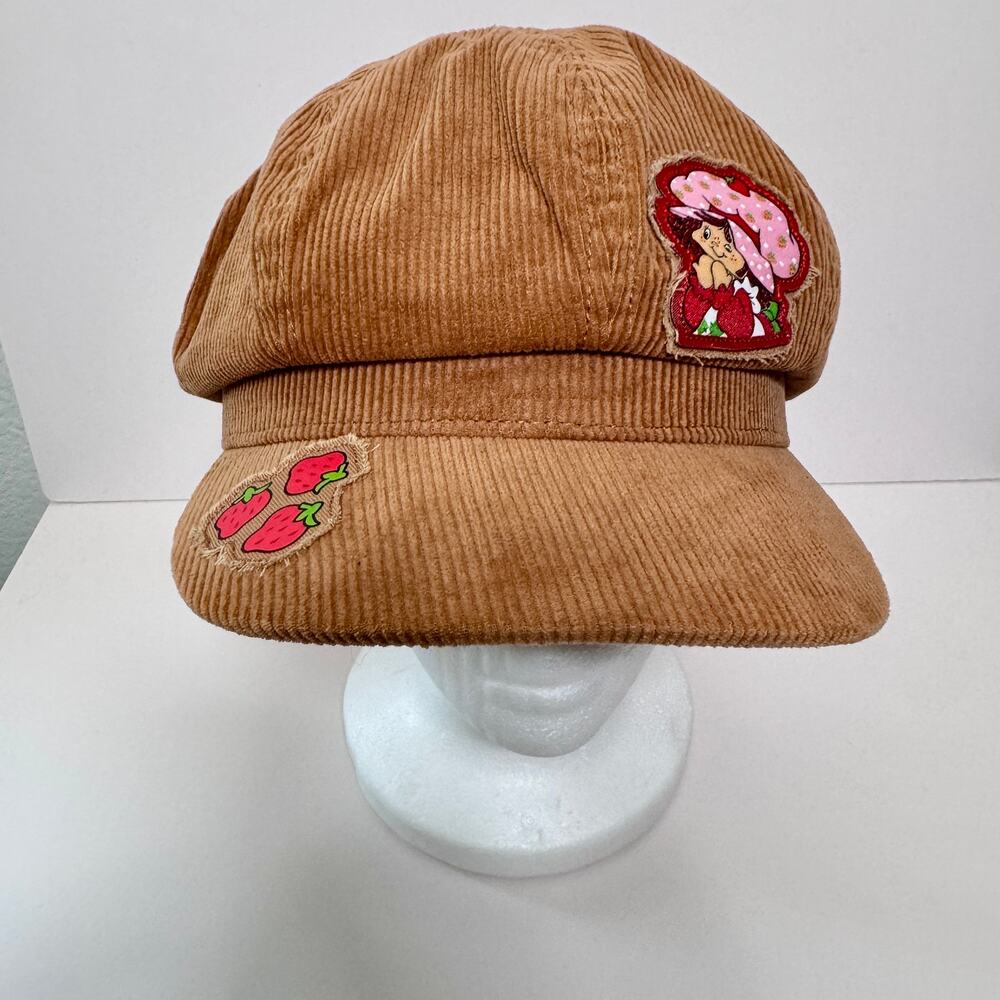 Strawberry Shortcake Adult Womens Corduroy Patch Hat Cap 100% Cotton Retro Brown